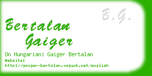 bertalan gaiger business card